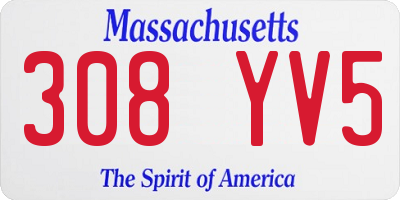 MA license plate 308YV5