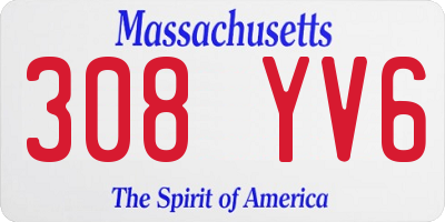 MA license plate 308YV6