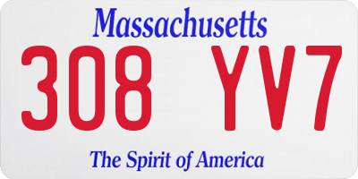 MA license plate 308YV7