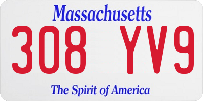 MA license plate 308YV9