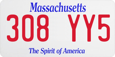 MA license plate 308YY5