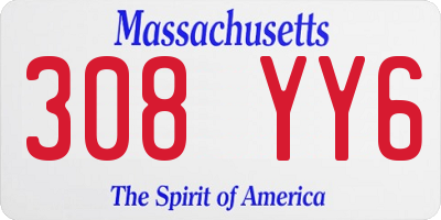 MA license plate 308YY6