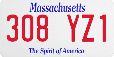MA license plate 308YZ1