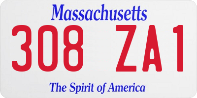 MA license plate 308ZA1