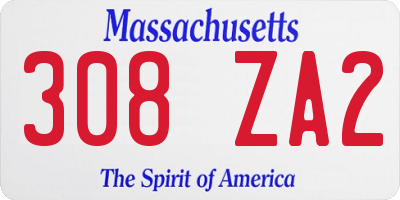 MA license plate 308ZA2