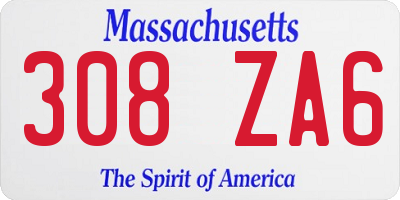 MA license plate 308ZA6