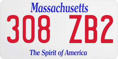MA license plate 308ZB2