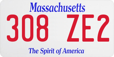 MA license plate 308ZE2