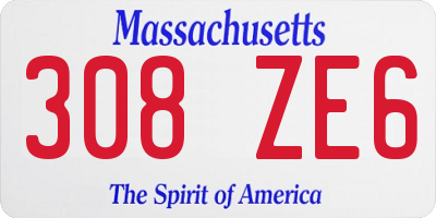 MA license plate 308ZE6