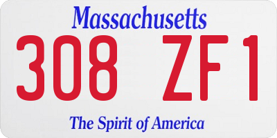 MA license plate 308ZF1