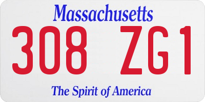 MA license plate 308ZG1