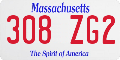 MA license plate 308ZG2