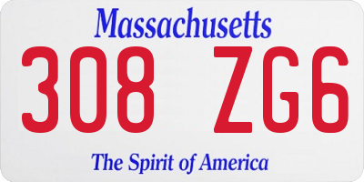 MA license plate 308ZG6