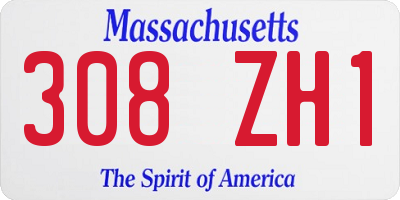 MA license plate 308ZH1