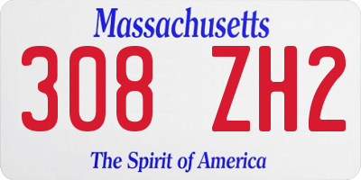 MA license plate 308ZH2