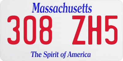 MA license plate 308ZH5