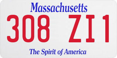 MA license plate 308ZI1