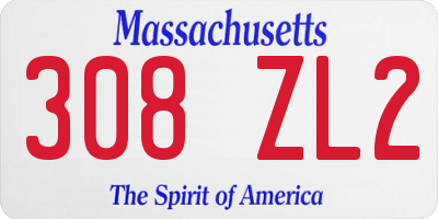 MA license plate 308ZL2