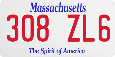 MA license plate 308ZL6