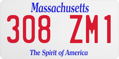 MA license plate 308ZM1