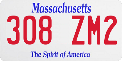 MA license plate 308ZM2