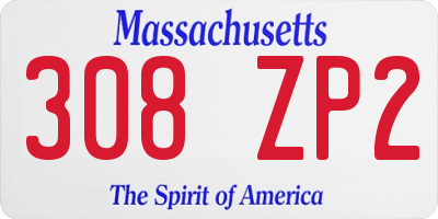 MA license plate 308ZP2
