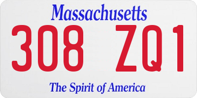MA license plate 308ZQ1