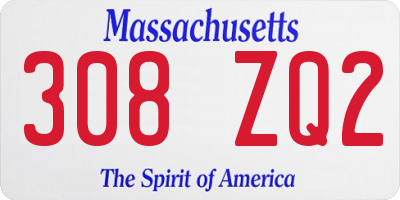 MA license plate 308ZQ2