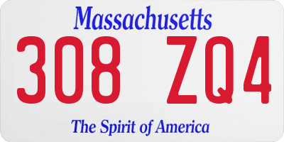 MA license plate 308ZQ4