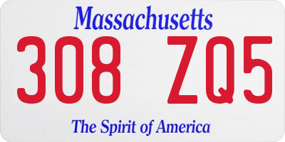 MA license plate 308ZQ5