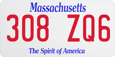 MA license plate 308ZQ6