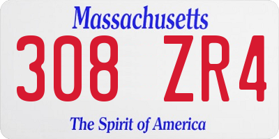 MA license plate 308ZR4