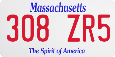 MA license plate 308ZR5