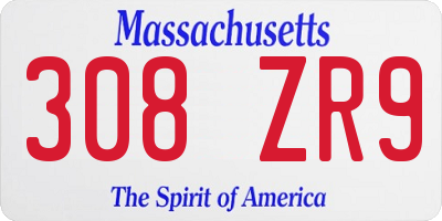 MA license plate 308ZR9