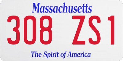MA license plate 308ZS1