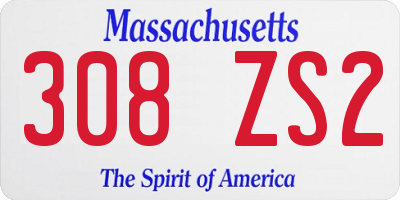 MA license plate 308ZS2