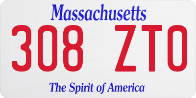 MA license plate 308ZT0