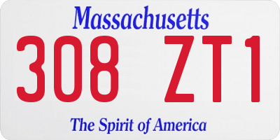 MA license plate 308ZT1