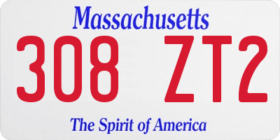 MA license plate 308ZT2