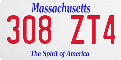 MA license plate 308ZT4