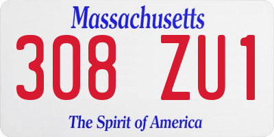 MA license plate 308ZU1