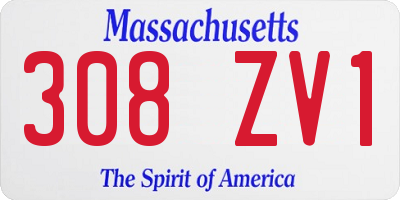 MA license plate 308ZV1