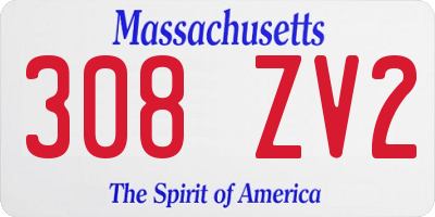 MA license plate 308ZV2