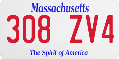 MA license plate 308ZV4