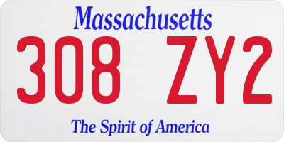 MA license plate 308ZY2