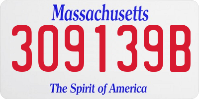 MA license plate 309139B