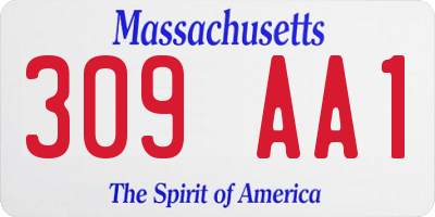 MA license plate 309AA1