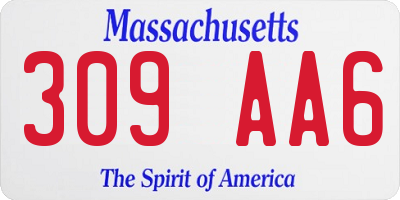 MA license plate 309AA6