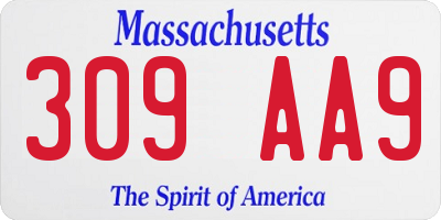 MA license plate 309AA9