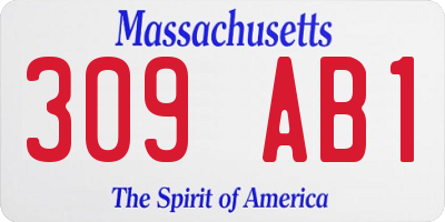 MA license plate 309AB1